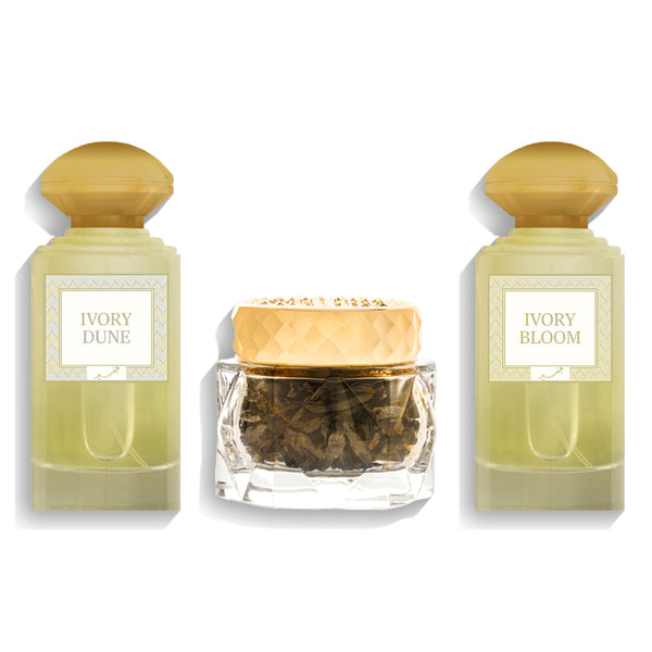 Ivory Collection - For him and her - Perfume Spray Collection - 100 ML & 60 Gram